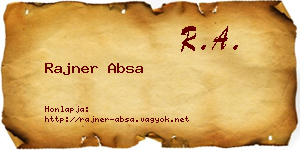 Rajner Absa névjegykártya